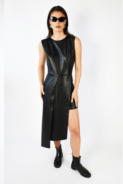 Matrix 23 - Asymmetric leather dress