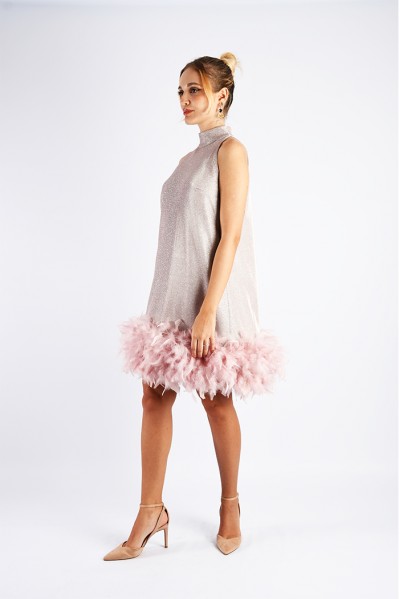A.Rio - Rochie cu pene aplicate A.Rio - Rochie cu pene aplicate