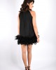 A.Rio Black Swan - Dress with feathers applique