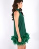 A.Rio Green - Dress with feathers applique green