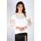 Bella -  Shirt with tulle puff sleeves white