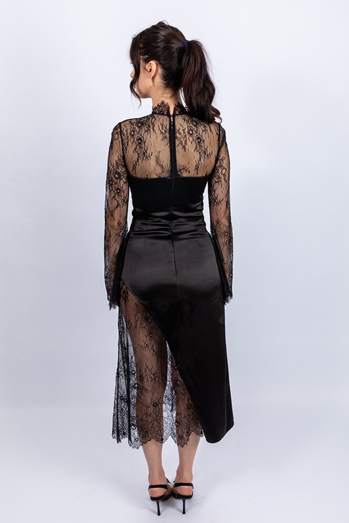 Mirabelle 2.0 - Rochie din tafta si dantela neagra