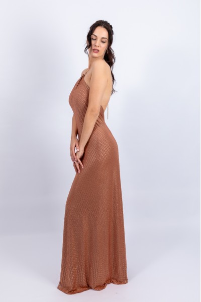 Essa Gold - Rochie lunga cu detaliu inel si spatele gol