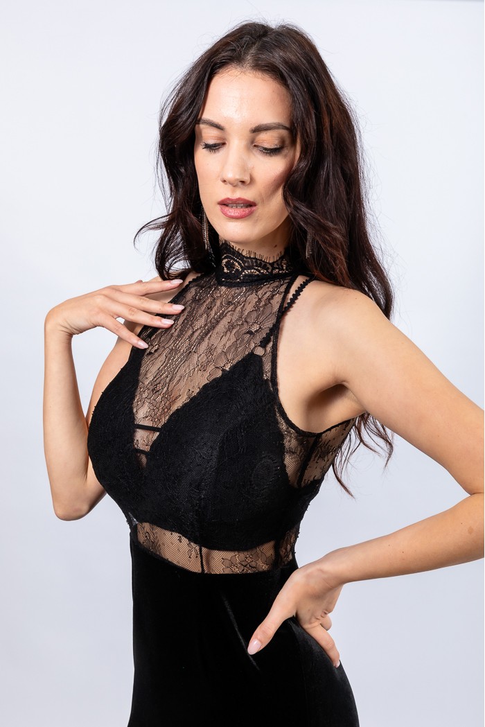 Kylie Dress - Rochie cu dantela si franjuri