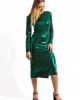 Iza - Green Lycra Dress with open back