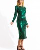 Iza - Green Lycra Dress with open back