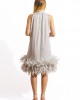 A.Rio - Dress with feathers applique GREY