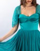 Anastasia - Rochie turcoaz din voal de matase 