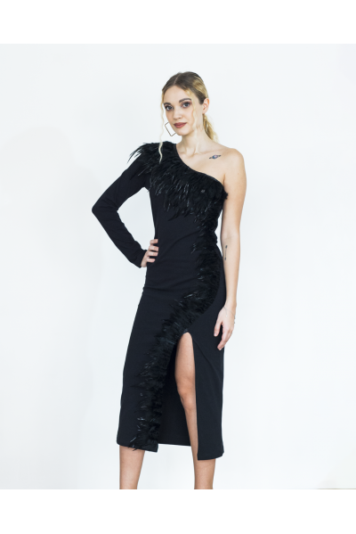 EVE Jersey Dress with feathers EVE Jersey Dress with feathers