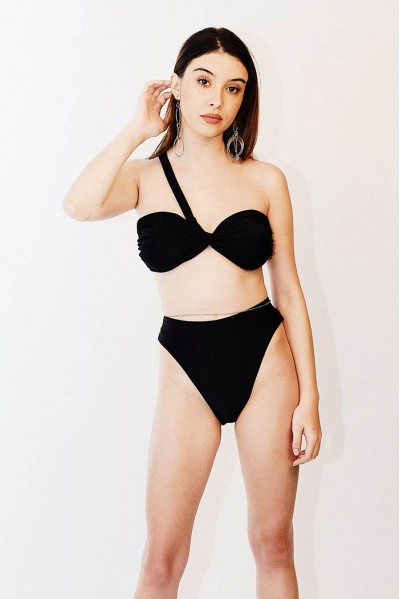 Mona Asymmetric Swimsuit black